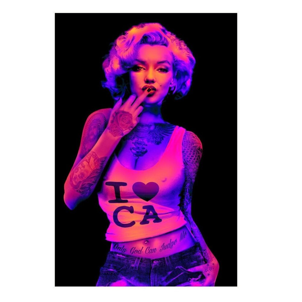 I LOVE CALIFORNIA - MARILYN MIDDLE FINGER - BLACKLIGHT POSTER 165